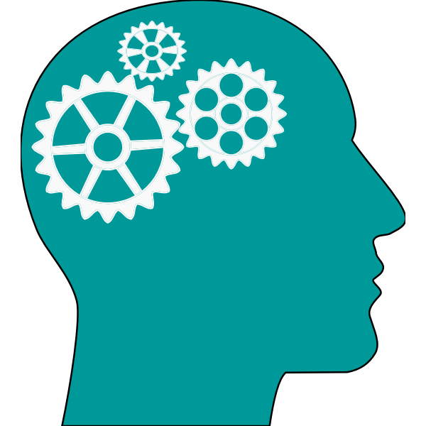 SVG Man Head Silhouette gears 3