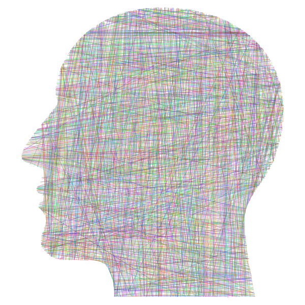 SVG Man Head Silhouette Geometric Lines Prismatic
