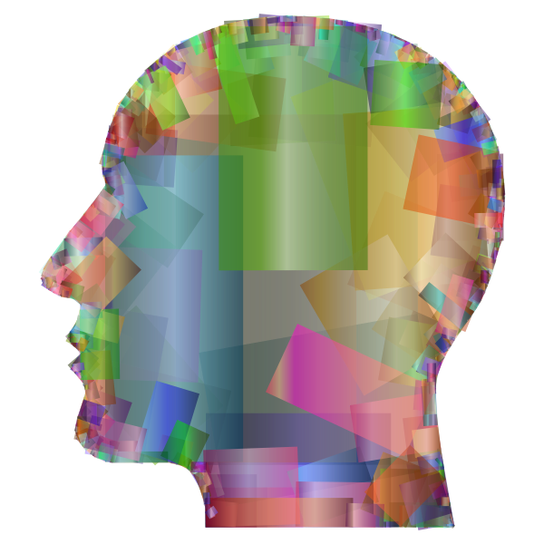 SVG Man Head Silhouette Geometric Texture
