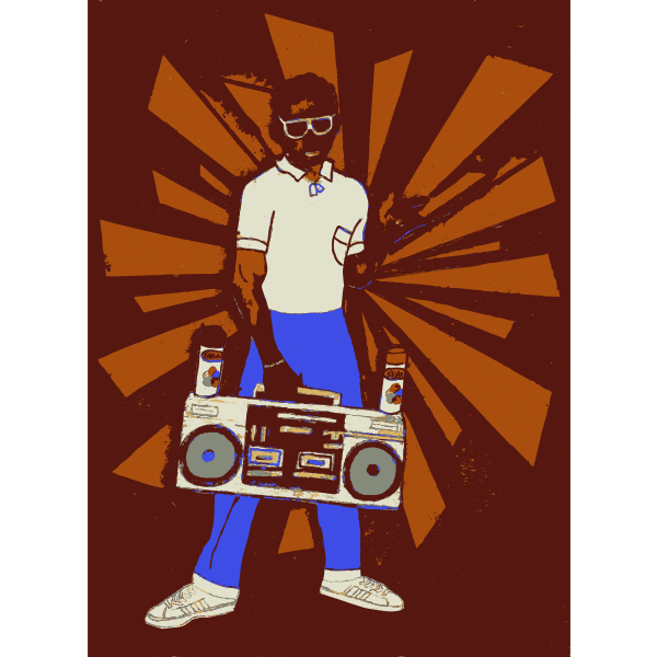 SVG Man holding a boombox vector clip art