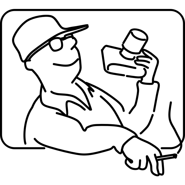 SVG Man holding a photo camera vector clip art