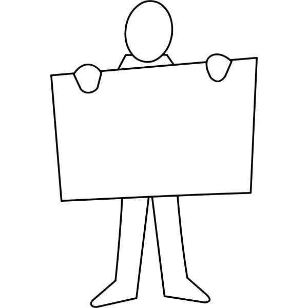 SVG Man holding a poster vector drawing