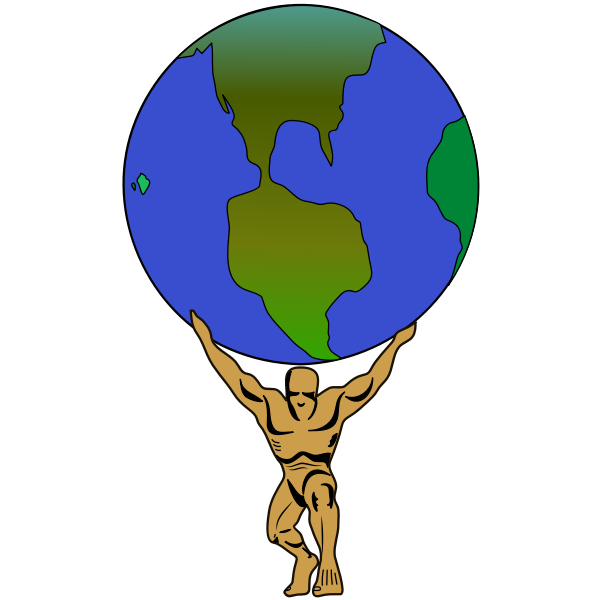 SVG Man holding globe