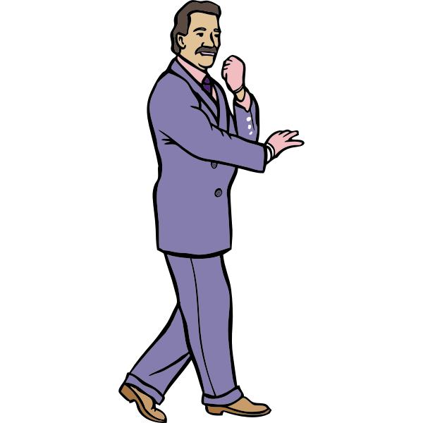 SVG Man in a fashionable purple suit vector graphics