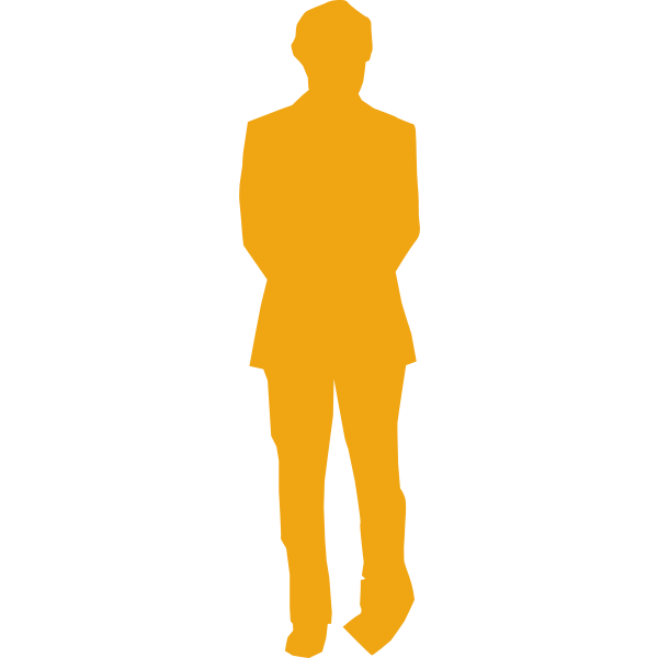 SVG Man in listening pose silhouette vector image