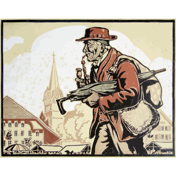 SVG Man in market retro style