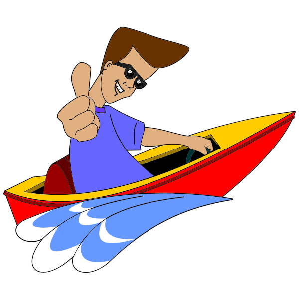 SVG Man in motorboat