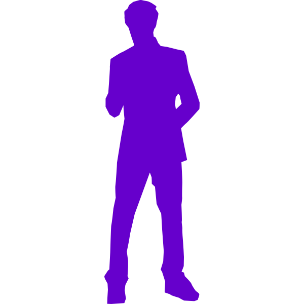 SVG Man in suit purple silhouette vector clip art