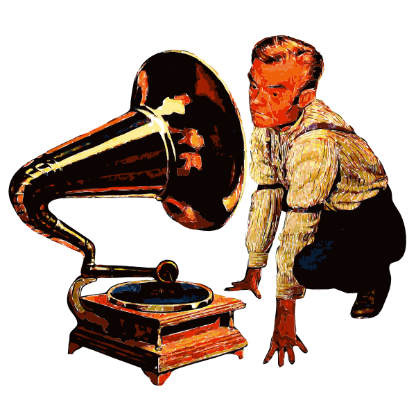 SVG Man listening to Gramophone 2014101653