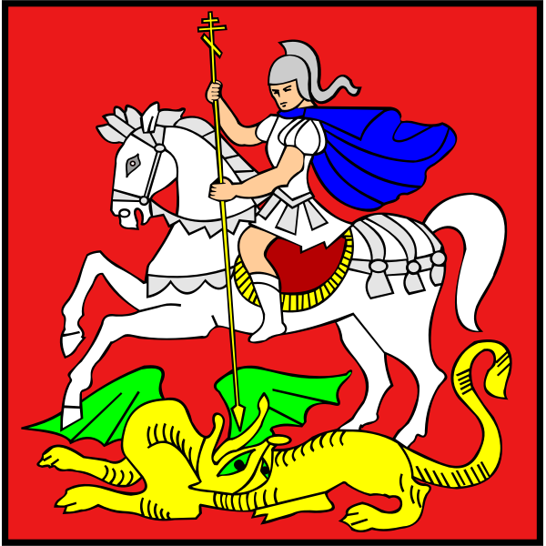 SVG Man on a Horse Killing a Dragon