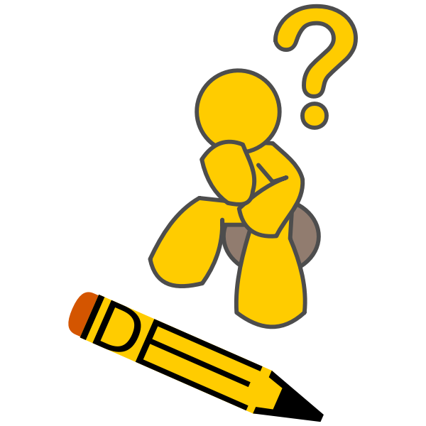 SVG Man pencil and idea