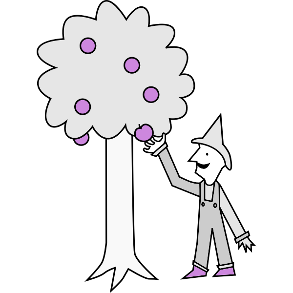 SVG Man picking apples