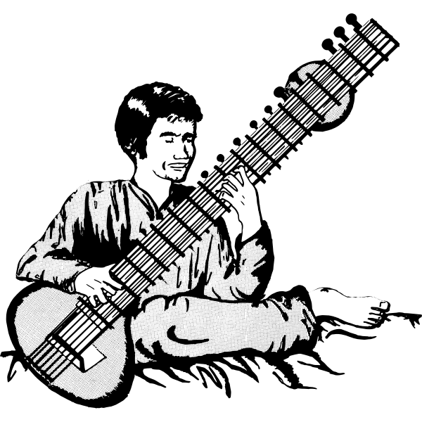 SVG Man playing sitar
