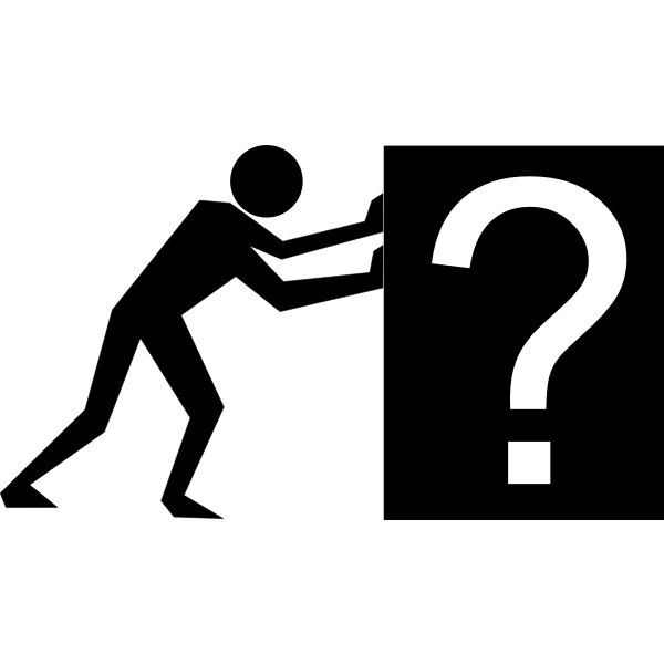 SVG Man pushing question