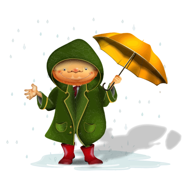 SVG Man rn rain