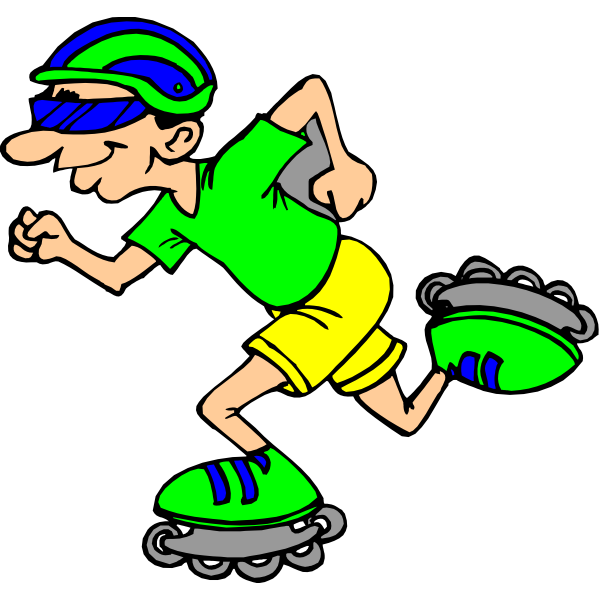 SVG Man rollerblading vector clip art