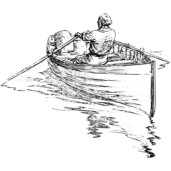 SVG Man rowing boat