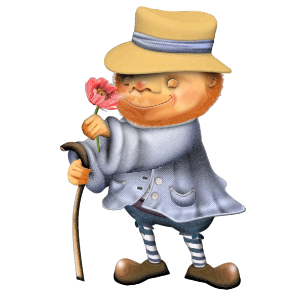 SVG Man sniffing flower