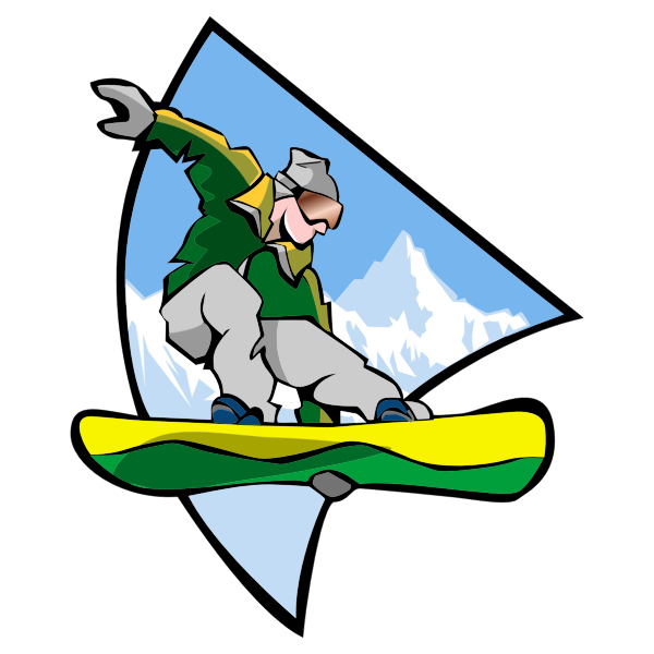 SVG Man snowboarding
