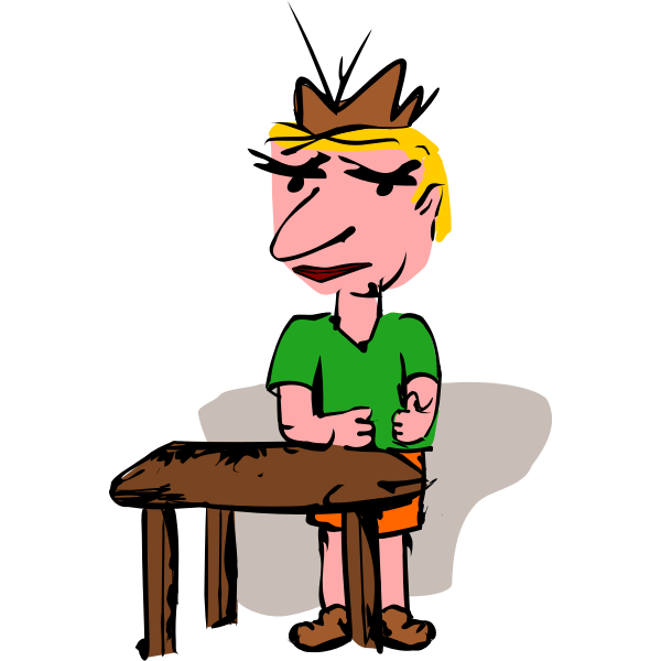SVG man stand standig at table