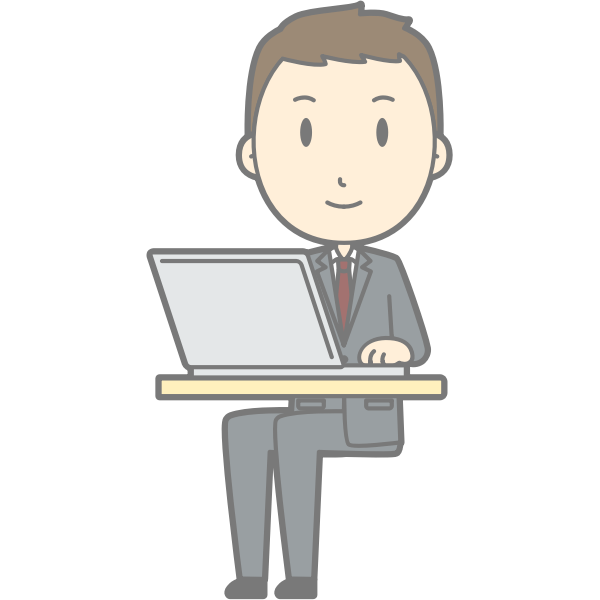 SVG Man using computer