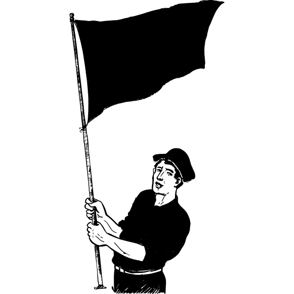 SVG Man with black flag