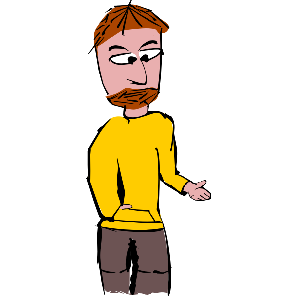 SVG man with braun hair and braun trousers