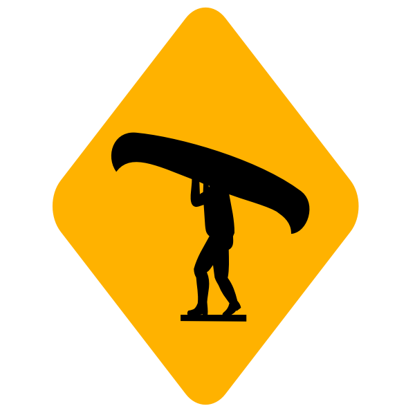 SVG Man with canoe sign