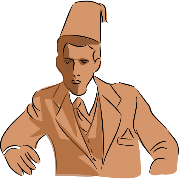 SVG Man with fez illustration