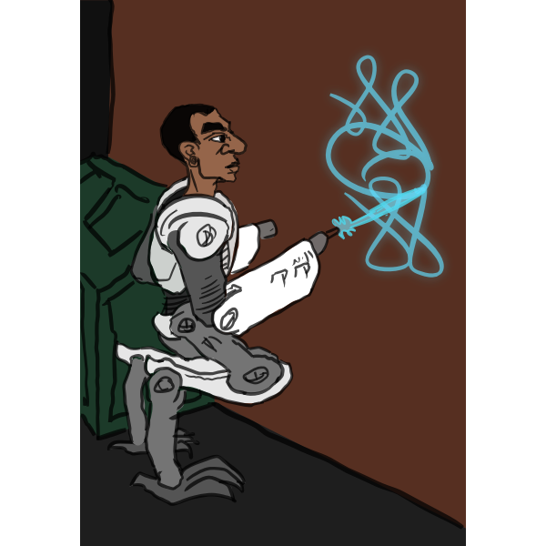 SVG Man with laser gun