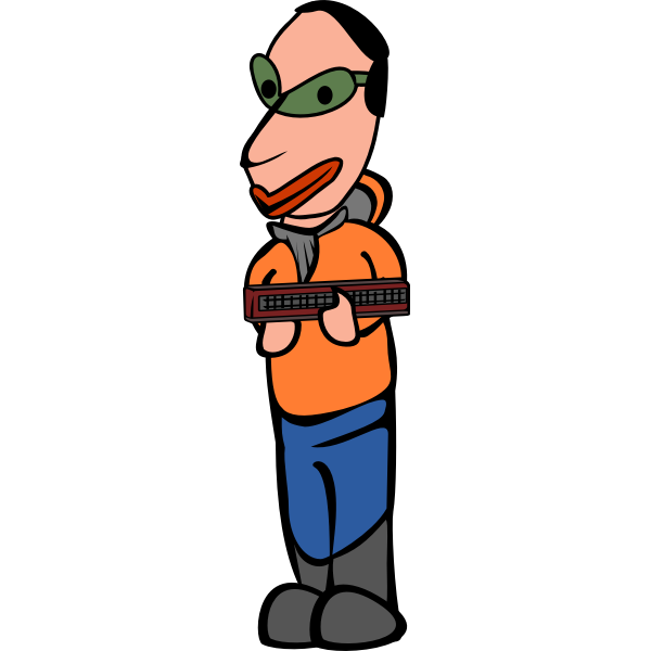 SVG Man with mouth organ