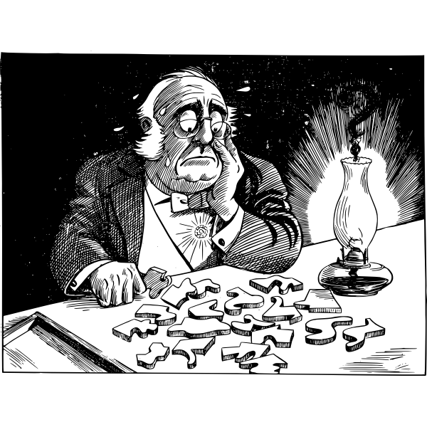 SVG Man with puzzle pieces