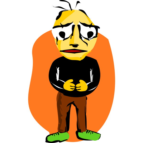 SVG man with yellowf ace and green shoes