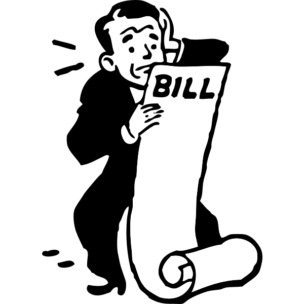 SVG Man worried about the bill vector