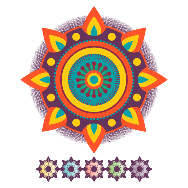 SVG Mandala flames