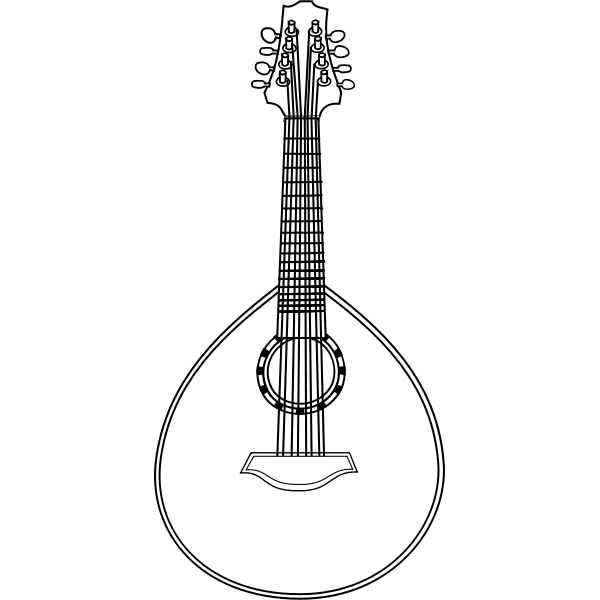 SVG Mandolin vector line drawing