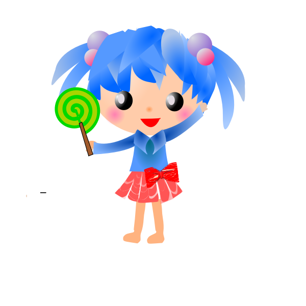 SVG Manga girl with lolipop