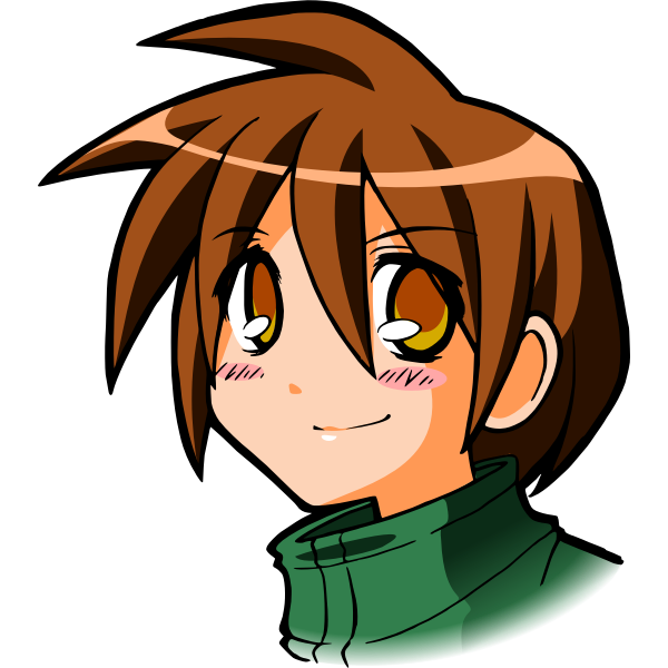 SVG Manga kid head vector illustration