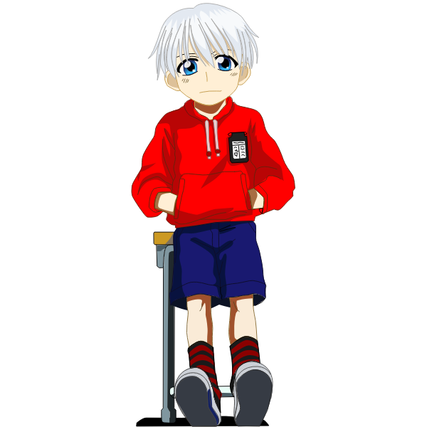 SVG Manga school boy vector image