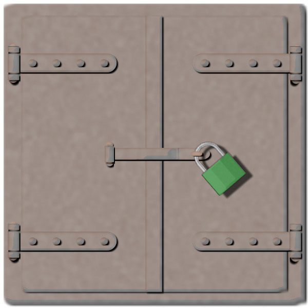 SVG Manhole cover with padlock vector graphics