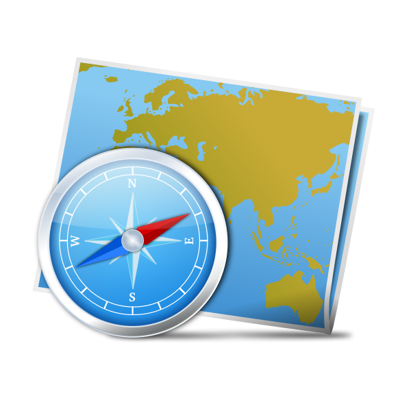 SVG Map and compass vector image