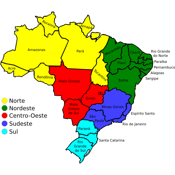 SVG Map of Brazil with legend vector image