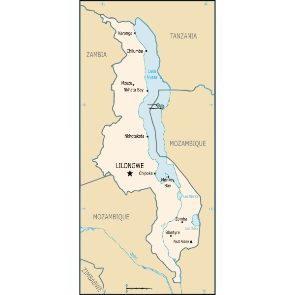 SVG Map of Malawi