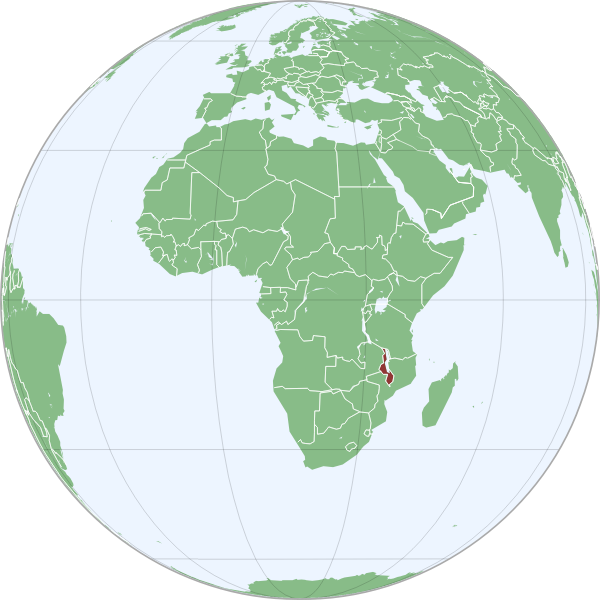 SVG Map of Malawi in Africa