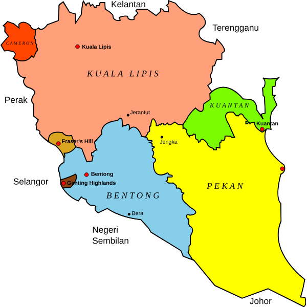 SVG Map of Pahang Malaysia