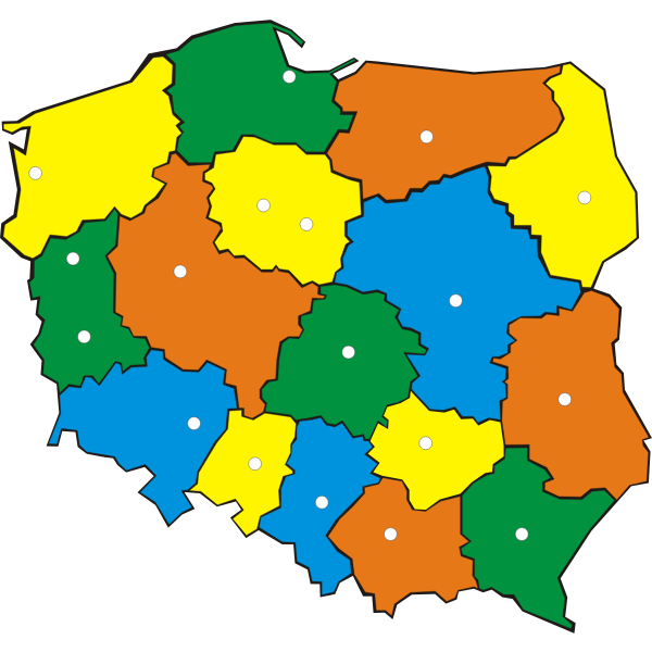 SVG Map of Poland with administrative regions