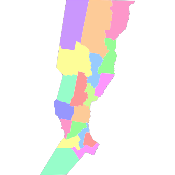 SVG Map of regions in Santa Fe Provence in color vector image