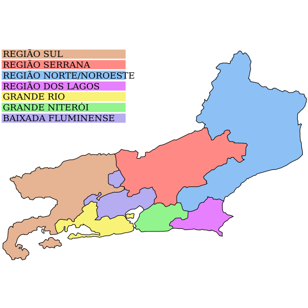 SVG Map of Rio de Janeiro vector drawing