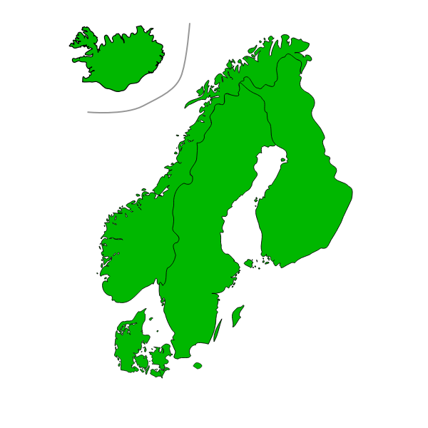 SVG Map Of Scandinavia vector