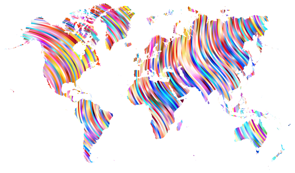 SVG Map of the World Colorful Pattern